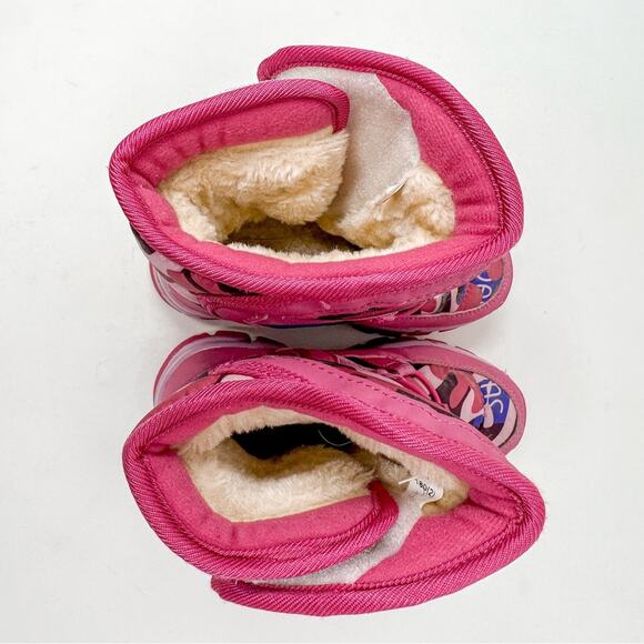 Hobibear Pink Faux Fur Lined Waterproof Baby Toddler Snow Boots, EUC, Size 2 - Picture 8 of 11